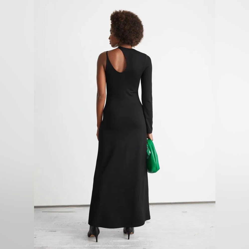 & Other Stories One Shoulder Cutout Long Sleeve Maxi Dress in Black Size 6 - Picture 2 of 15
